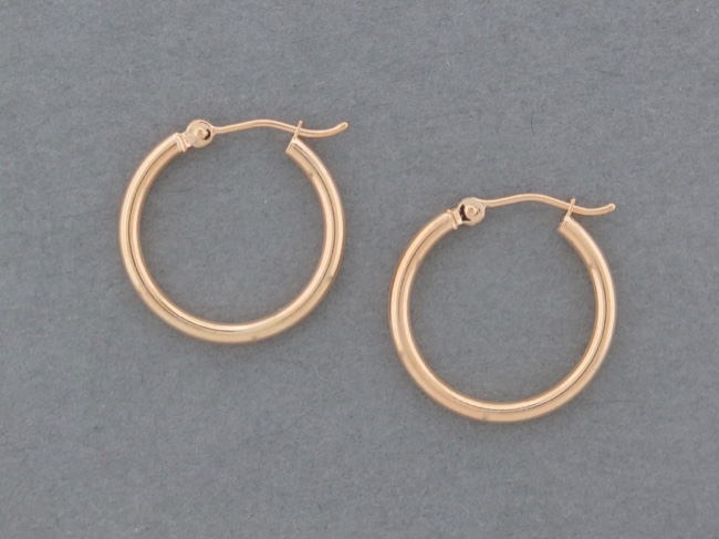 14k Gold Hoops - Click Image to Close