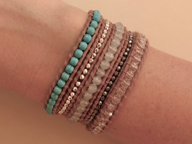 Beaded Leather Wrap - Click Image to Close