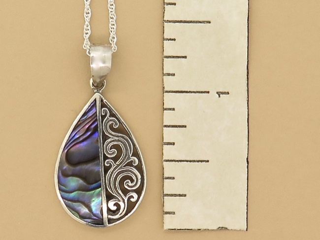 Abalone Tear Necklace - Click Image to Close