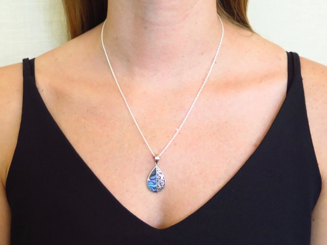 Abalone Tear Necklace - Click Image to Close