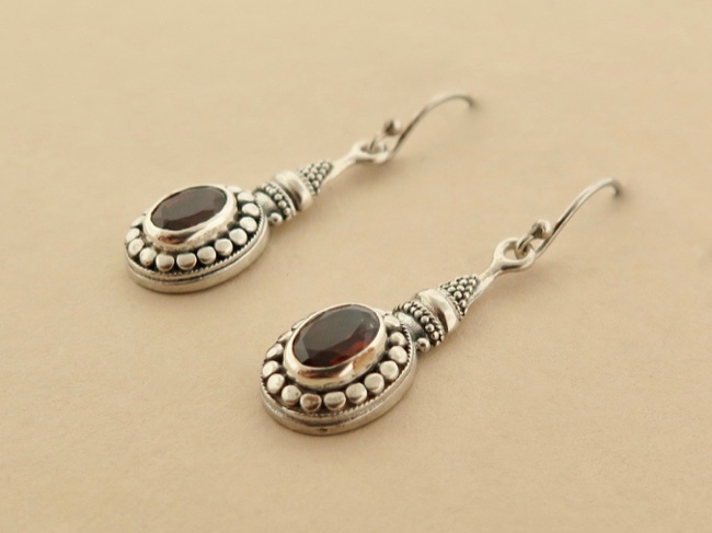 Garnet Ornate Dangle - Click Image to Close