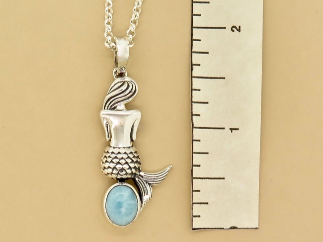Larimar Mermaid Necklace - Click Image to Close