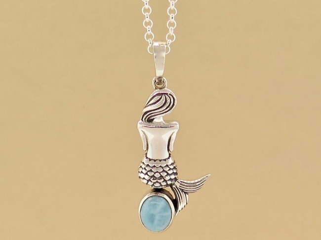 Larimar Mermaid Necklace - Click Image to Close