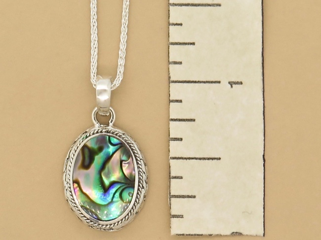 Abalone Oval Necklace - Click Image to Close