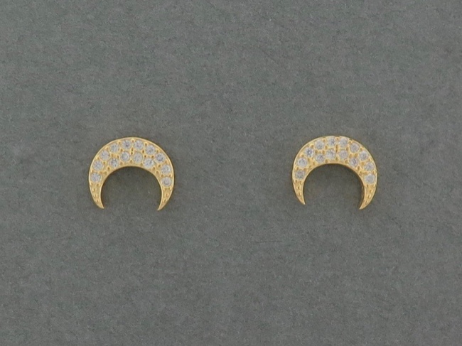 Gold Vermeil CZ Moons - Click Image to Close