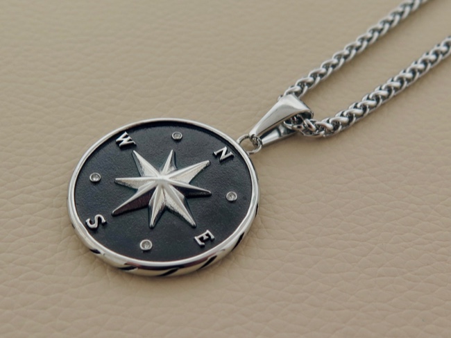 Compass Rose Necklace - Click Image to Close