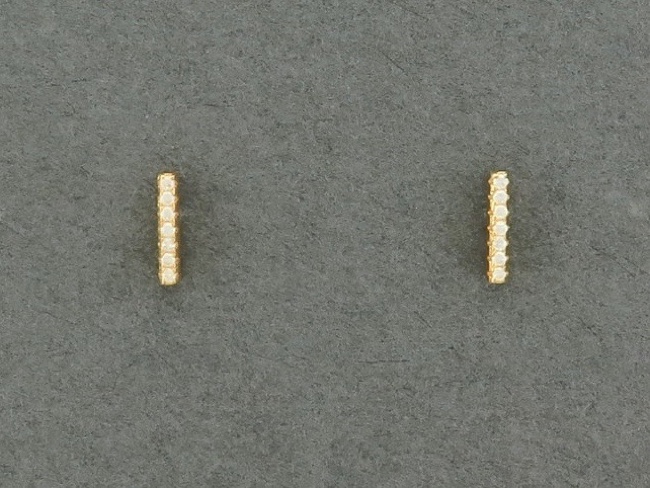 Mini CZ Bar Post - Gold - Click Image to Close