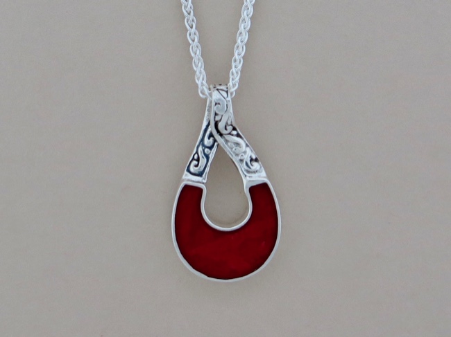 Coral Loop Necklace - Click Image to Close