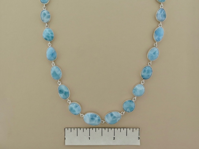 Larimar Linked Necklace - Click Image to Close