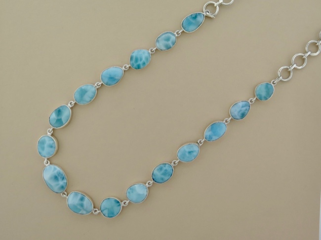 Larimar Linked Necklace - Click Image to Close