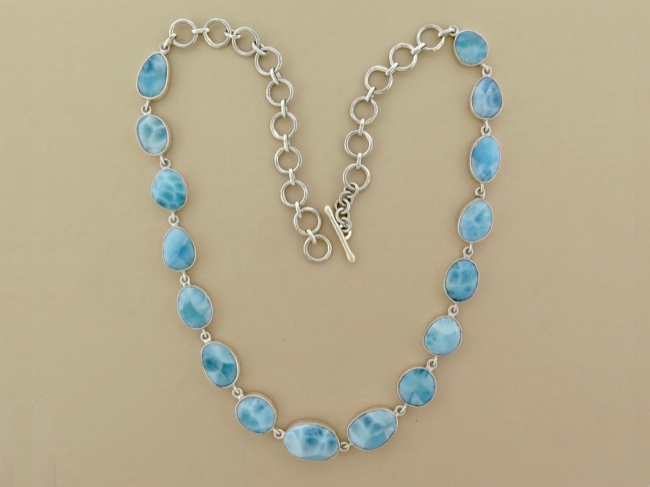 Larimar Linked Necklace - Click Image to Close