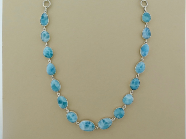 Larimar Linked Necklace - Click Image to Close