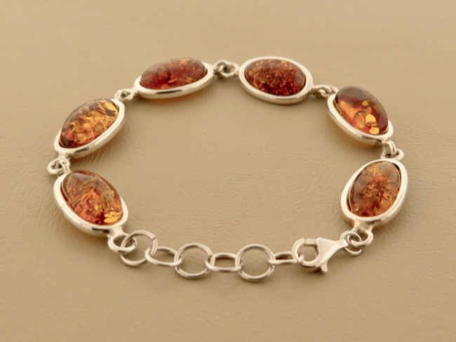 Amber Ovals Bracelet - Click Image to Close