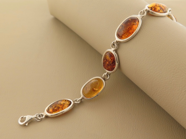 Amber Ovals Bracelet - Click Image to Close