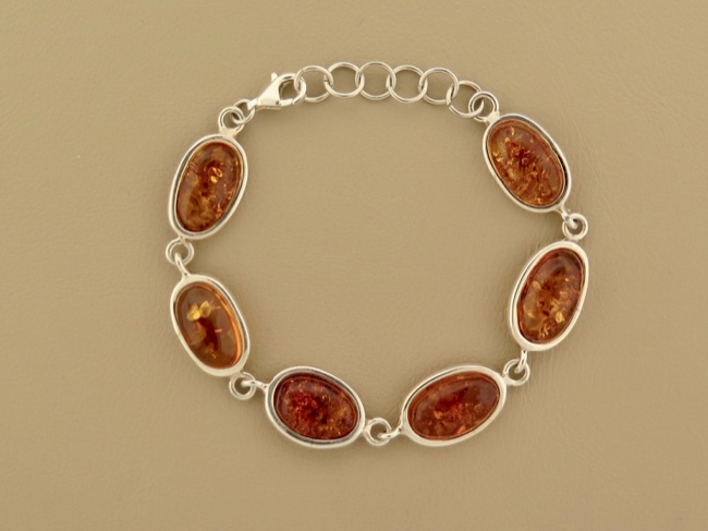 Amber Ovals Bracelet - Click Image to Close