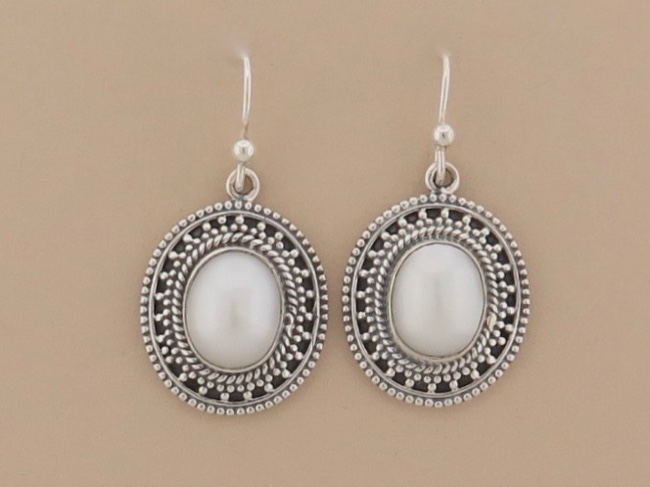 Pearl Ornate Dangles - Click Image to Close