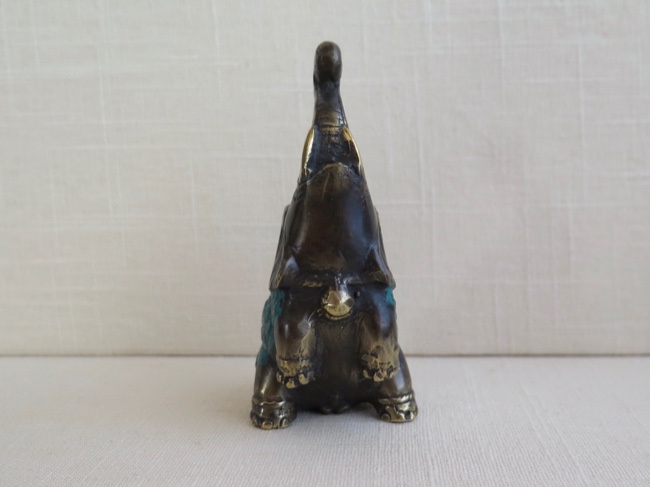 Gleeful Handpainted Bronze Lucky Elephant - Click Image to Close