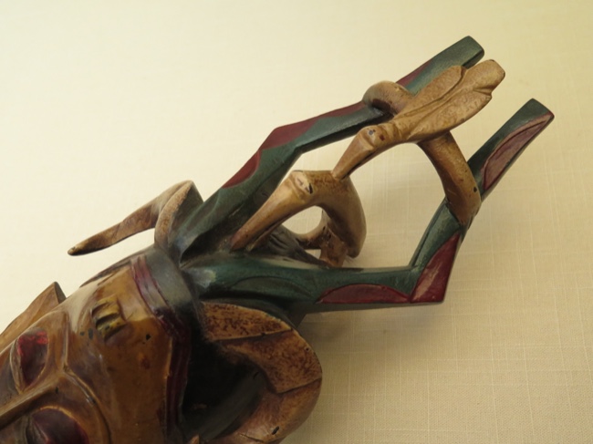 Guro Handpainted Double Hornbill Headdress - Click Image to Close