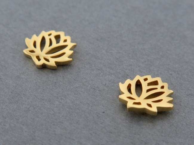 Gold Vermeil Lotus - Click Image to Close