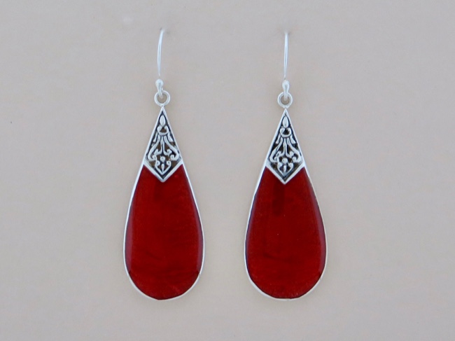 Coral Tear Dangles - Click Image to Close