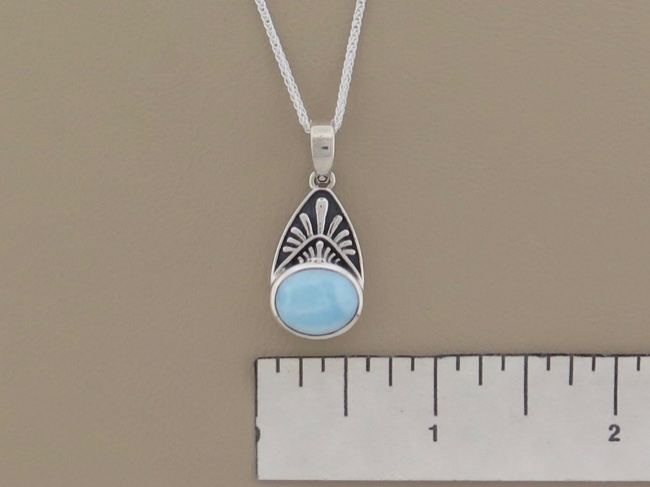 Larimar Oxidized Necklace - Click Image to Close