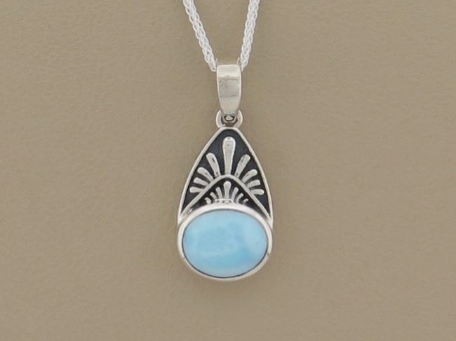 Larimar Oxidized Necklace - Click Image to Close