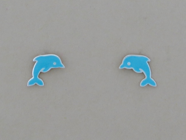 Adorable Enamel Dolphin - Click Image to Close