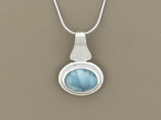 Larimar Oval Necklace - Click Image to Close