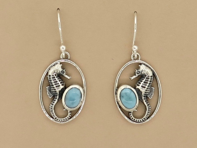 Larimar Seahorse Oval - Click Image to Close