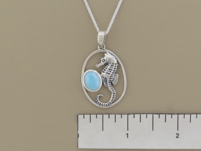 Larimar Seahorse Oval - Click Image to Close