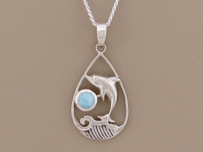 Larimar Leaping Dolphin! - Click Image to Close