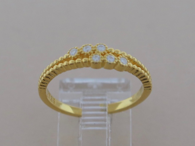 Vermeil Gold CZ Ring - Click Image to Close