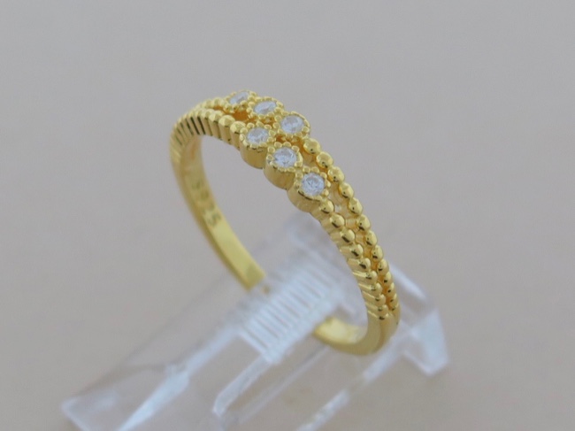 Vermeil Gold CZ Ring - Click Image to Close