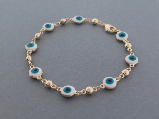 Eye Bead Linked Bracelet - Click Image to Close