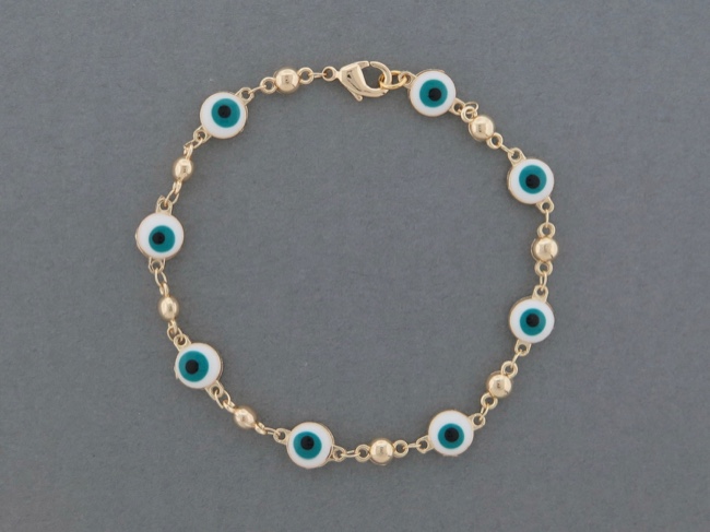 Eye Bead Linked Bracelet - Click Image to Close