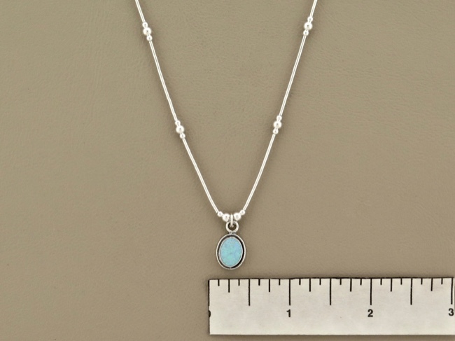 Opal Oval Necklace - Click Image to Close