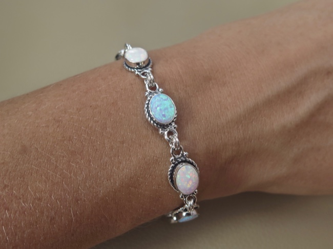 Opal Oval Bracelet - Click Image to Close