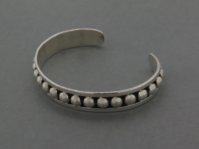 Sterling Ball Cuff - Click Image to Close