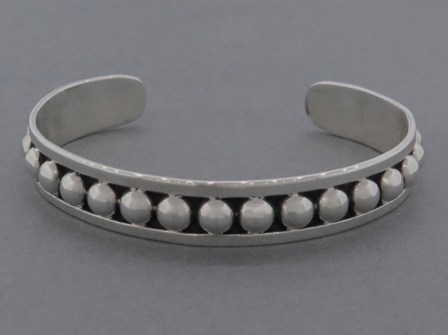 Sterling Ball Cuff - Click Image to Close