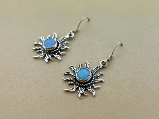 Opal Sun Earrings - Click Image to Close