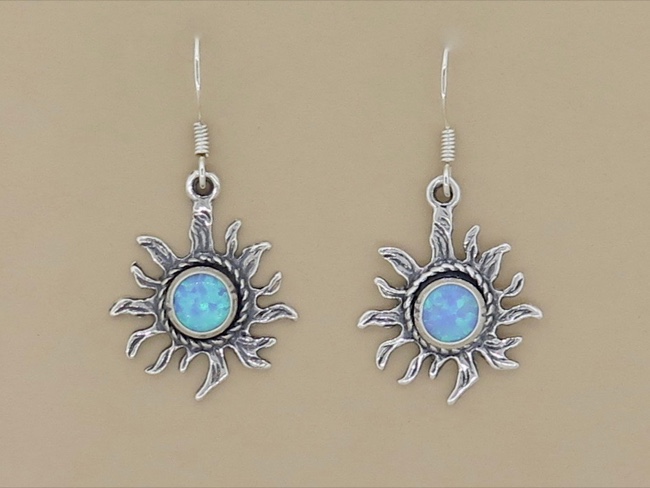 Opal Sun Earrings - Click Image to Close