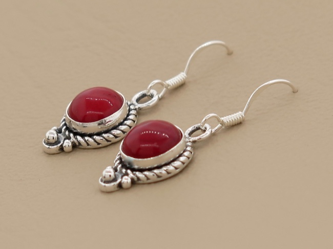 Coral Earrings - Click Image to Close