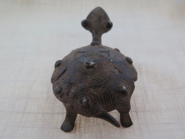 Burkina Faso Bobo Tribe Bronze Turtle Totem - Click Image to Close