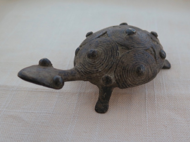 Burkina Faso Bobo Tribe Bronze Turtle Totem - Click Image to Close