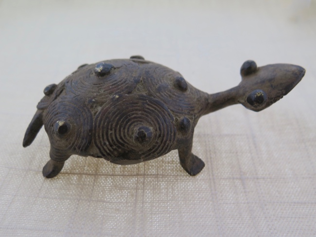 Burkina Faso Bobo Tribe Bronze Turtle Totem - Click Image to Close