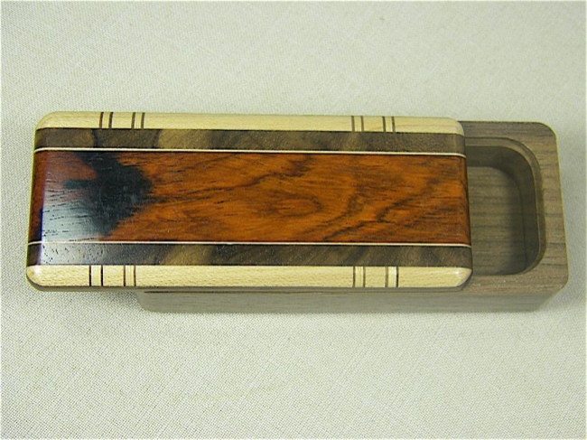 Secret Box - Walnut, Cherry, Cocobolo Woods - Click Image to Close