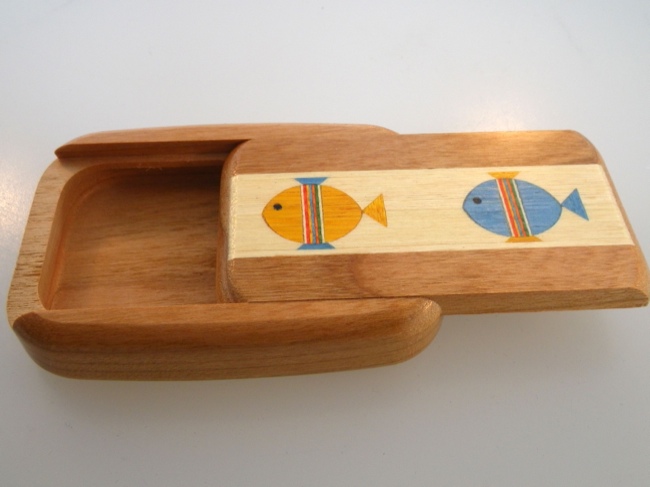 Secret Box - Fish - American Cherry Wood - Click Image to Close