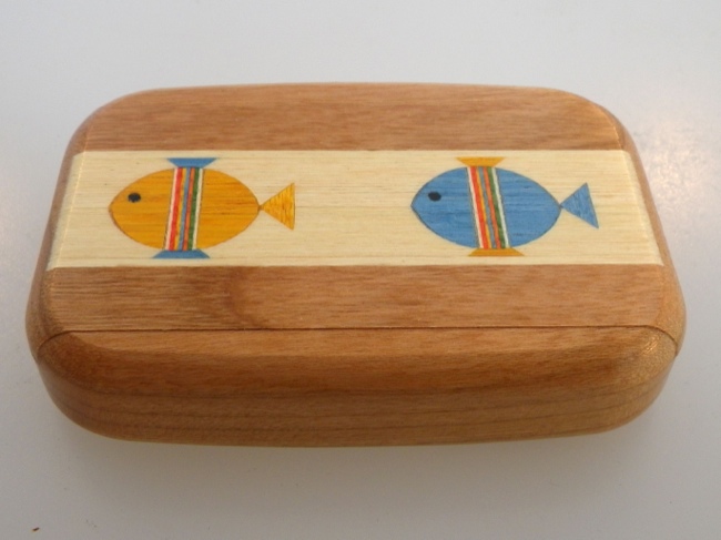 Secret Box - Fish - American Cherry Wood - Click Image to Close