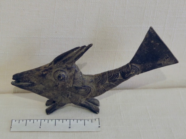 Burkina Faso Bobo Tribe Bronze Fish Totem - Click Image to Close