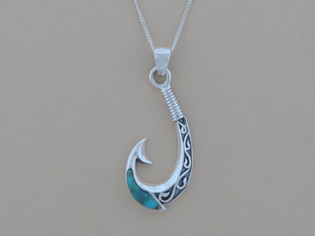 Turquoise Fish Hook - Click Image to Close